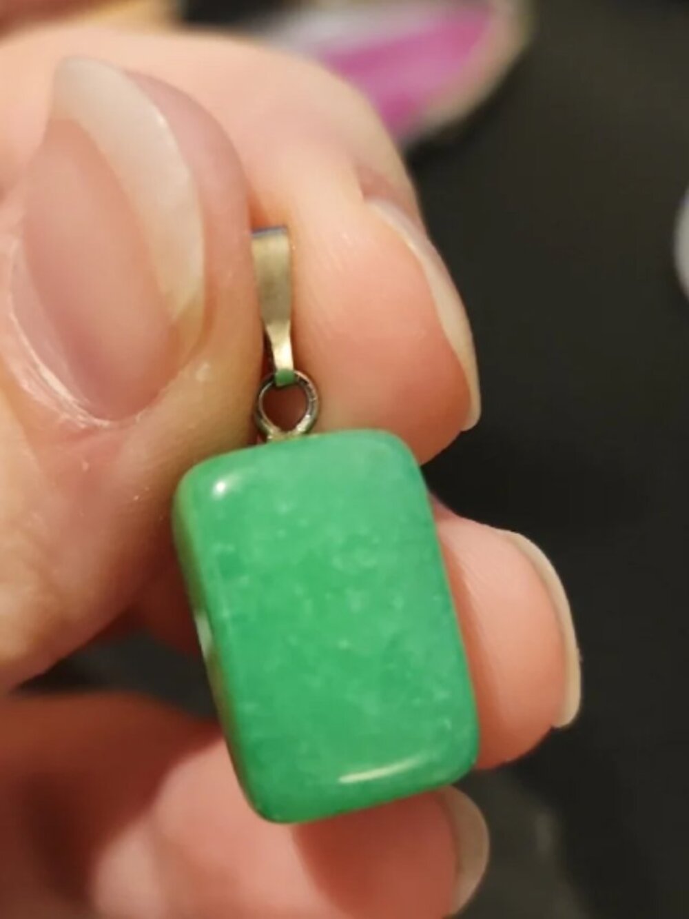 Batch of 4 Stone Pendants! Lapis Lazuli, White Onyx, Green Aventurine, Pink Qtz - Picture 14 of 15